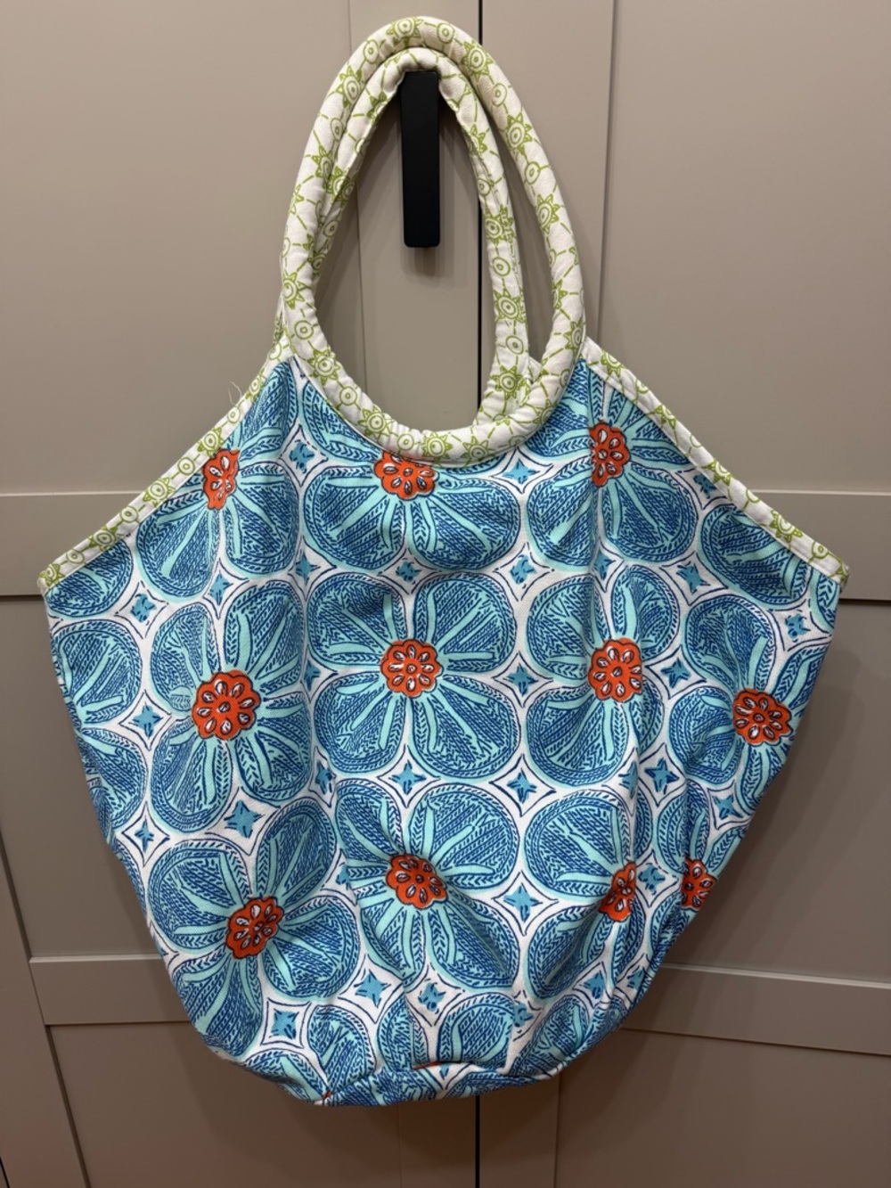 John Robshaw Textiles Luxury Designer Floral Large Tote Bag Artisan Global Boho